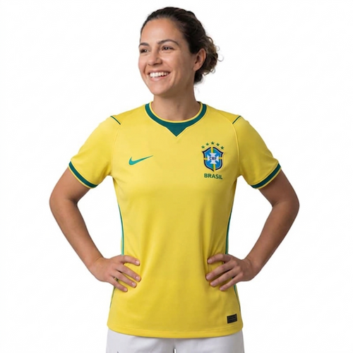 Camisa Brasil Feminina I 2026 - Amarela