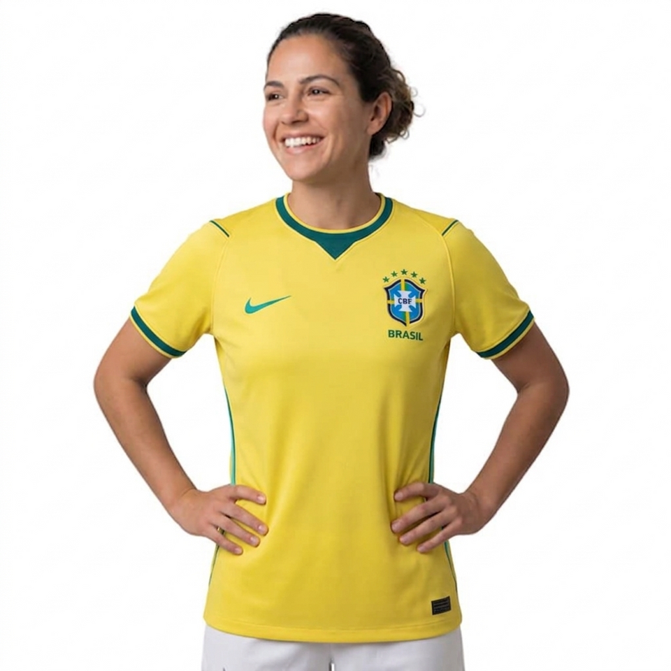 Camisa Brasil Feminina I 2026 - Amarela